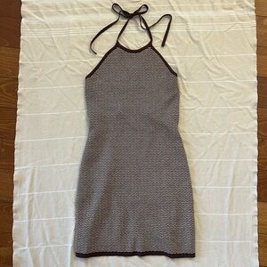 Abercrombie Brown and White Halter Mini Dress